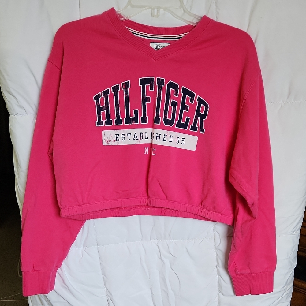 Tommy Hilfiger Pink V-Neck Sweater